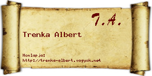 Trenka Albert névjegykártya